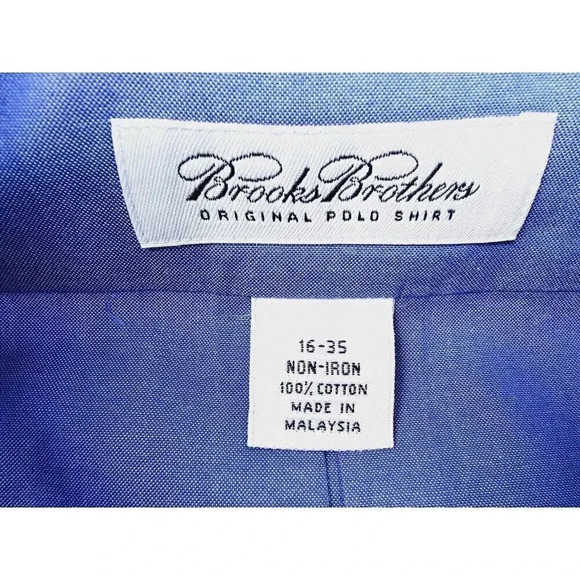Brooks Brothers Size 16-35 Men's Blue Non Iron Button Down Long Sleeve Shirt NWT - Picture 4 of 10